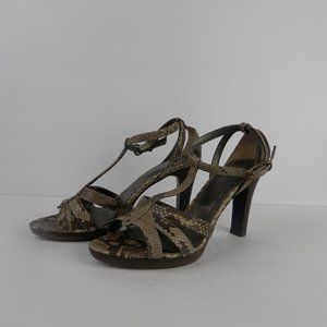 J Crew Genuine Leather Snakeskin Platform Heels